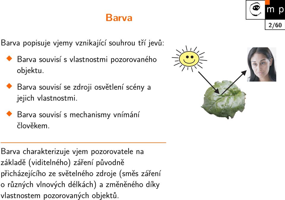 Barva souvisí s mechanismy vnímání člověkem.
