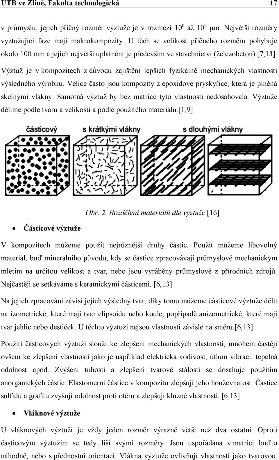 [7,13] Výztuž je v kompozitech z důvodu zajištění lepších fyzikálně mechanických vlastností výsledného výrobku. Velice často jsou kompozity z epoxidové pryskyřice, která je plněná skelnými vlákny.