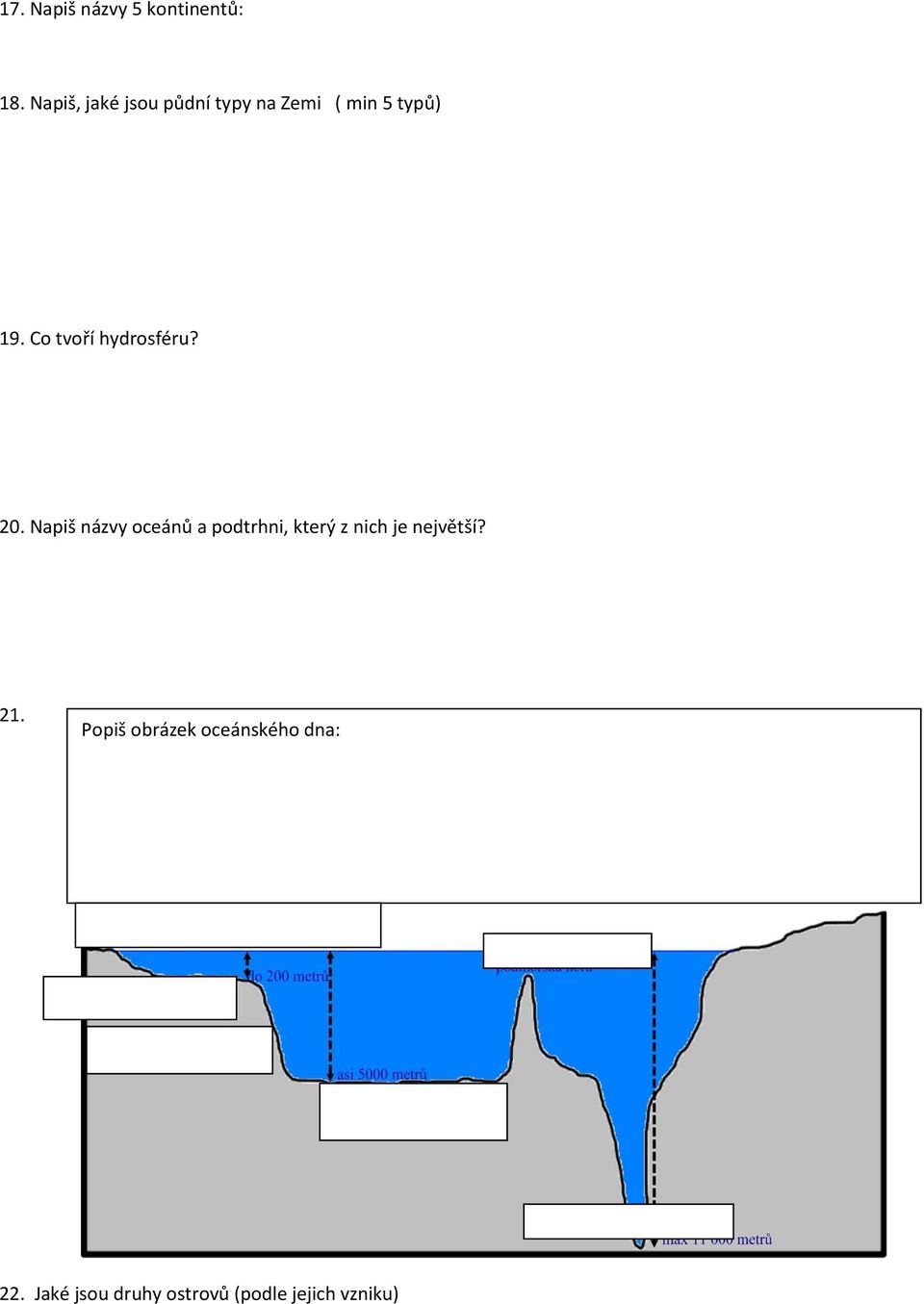 Co tvoří hydrosféru? 20.