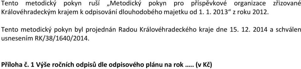 Tento metodický pokyn byl projednán Radou Královéhradeckého kraje dne 15. 12.