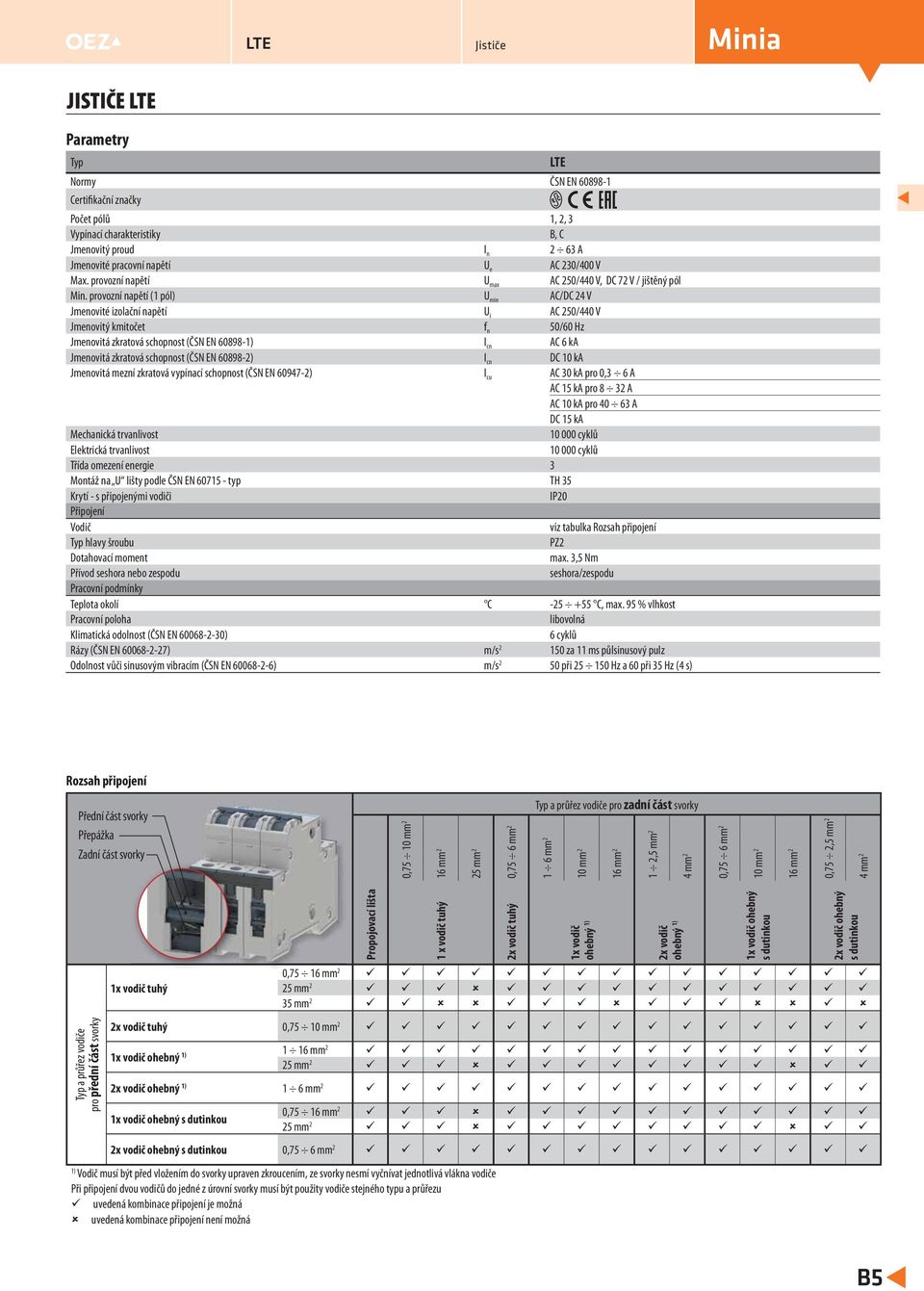 provozní napětí (1 pól) U min AC/DC 24 V Jmenovité izolační napětí U i AC 250/440 V Jmenovitý kmitočet f n 50/60 Hz Jmenovitá zkratová schopnost (ČSN EN 60898- I cn AC 6 ka Jmenovitá zkratová