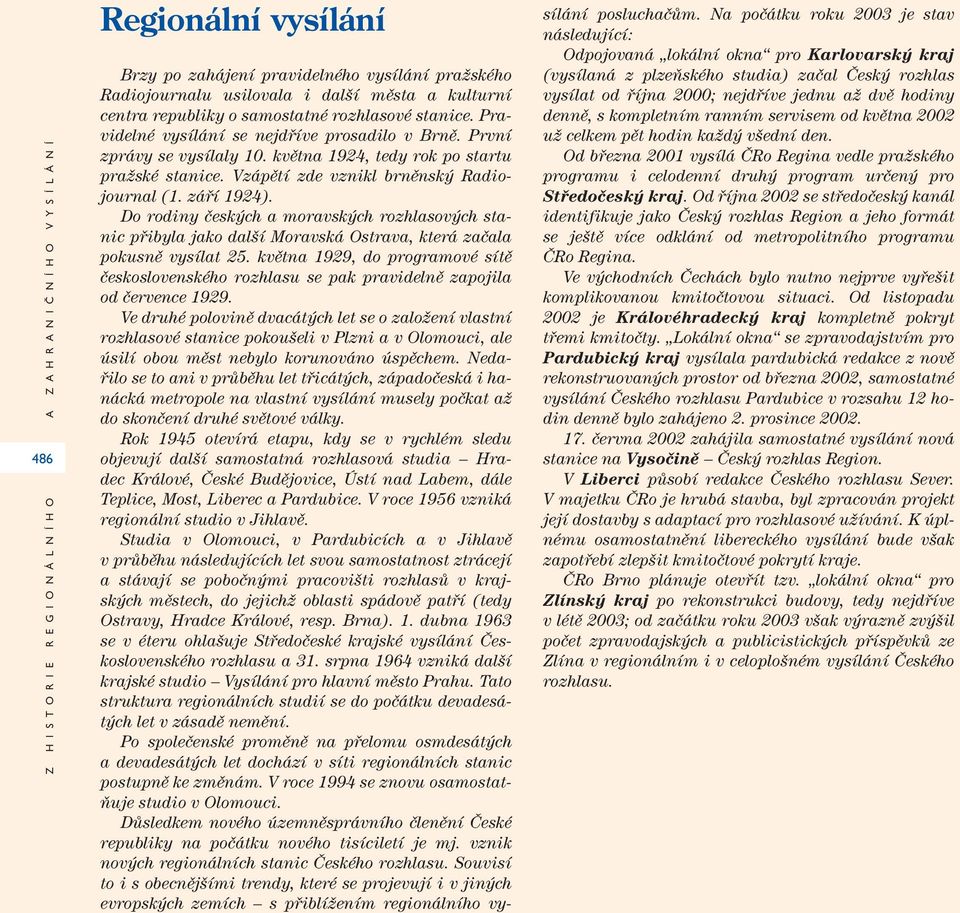 Vzápětí zde vznikl brněnský Radiojournal (1. září 1924). Do rodiny českých a moravských rozhlasových stanic přibyla jako další Moravská Ostrava, která začala pokusně vysílat 25.