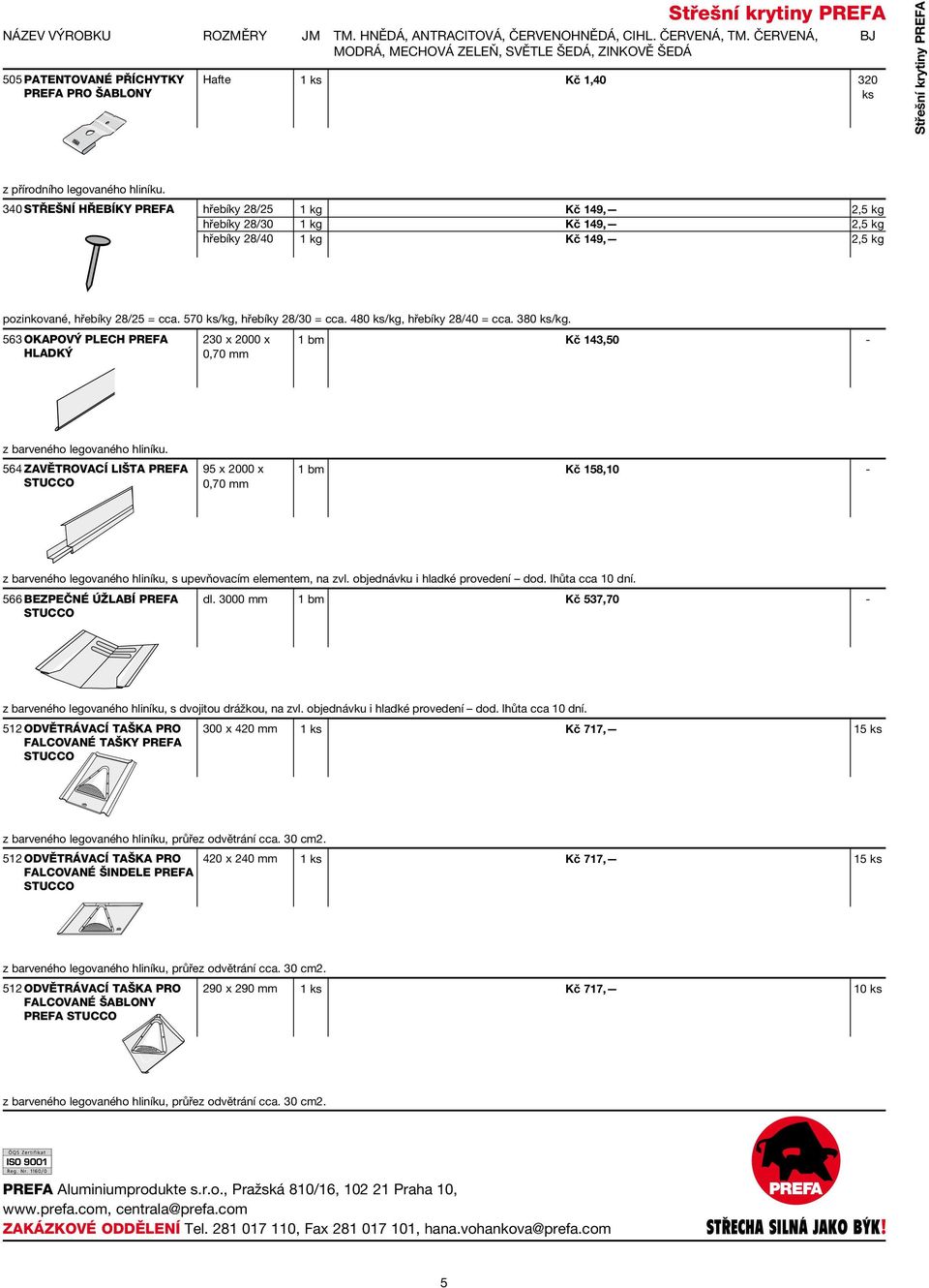 340 STŘEŠNÍ HŘEBÍKY PREFA hřebíky 28/25 hřebíky 28/30 hřebíky 28/40 1 kg 1 kg 1 kg Kč 149, Kč 149, Kč 149, 2,5 kg 2,5 kg 2,5 kg pozinkované, hřebíky 28/25 = cca. 570 /kg, hřebíky 28/30 = cca.