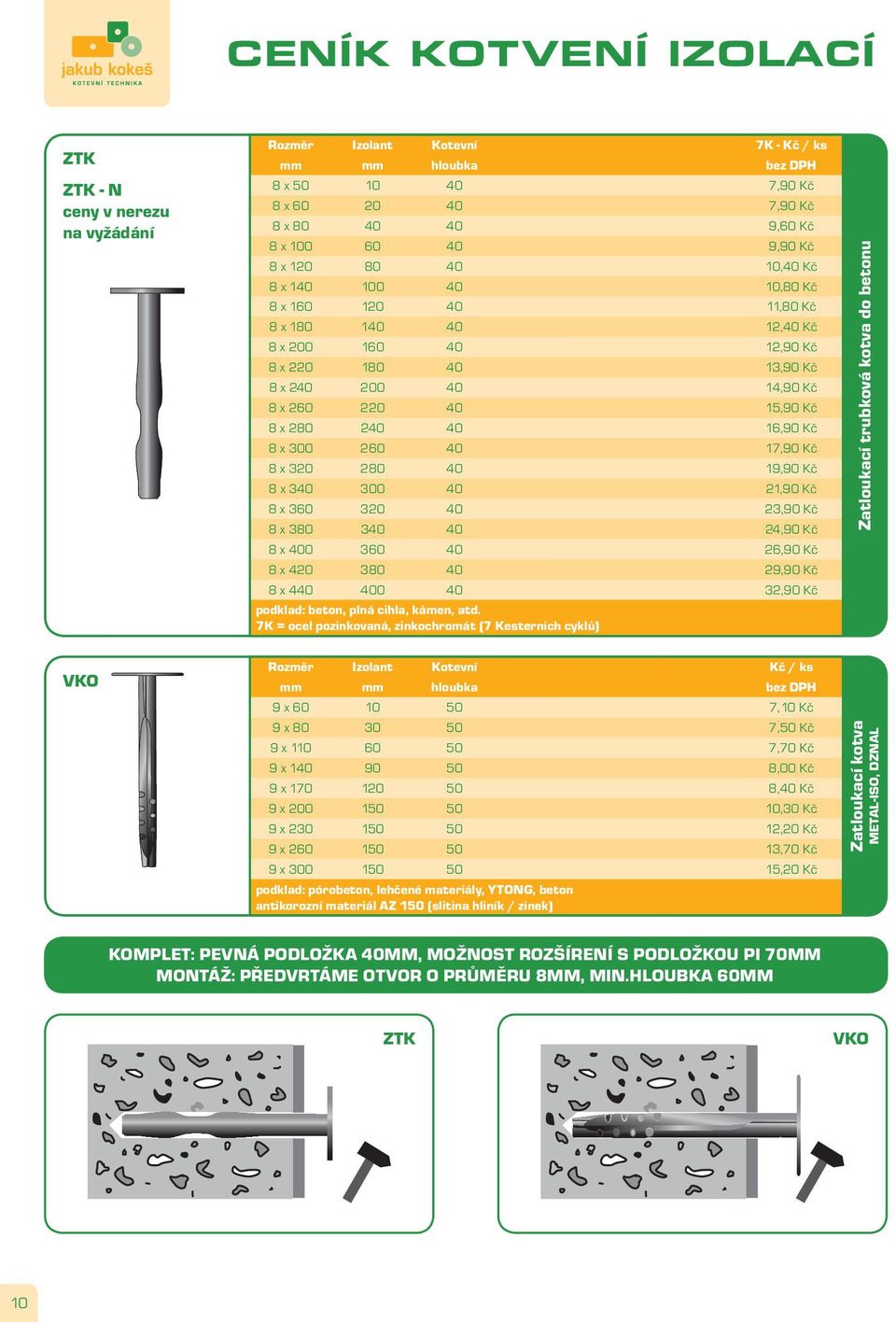 Kč 8 x 300 260 40 17,90 Kč 8 x 320 280 40 19,90 Kč 8 x 340 300 40 21,90 Kč 8 x 360 320 40 23,90 Kč 8 x 380 340 40 24,90 Kč 8 x 400 360 40 26,90 Kč 8 x 420 380 40 29,90 Kč 8 x 440 400 40 32,90 Kč