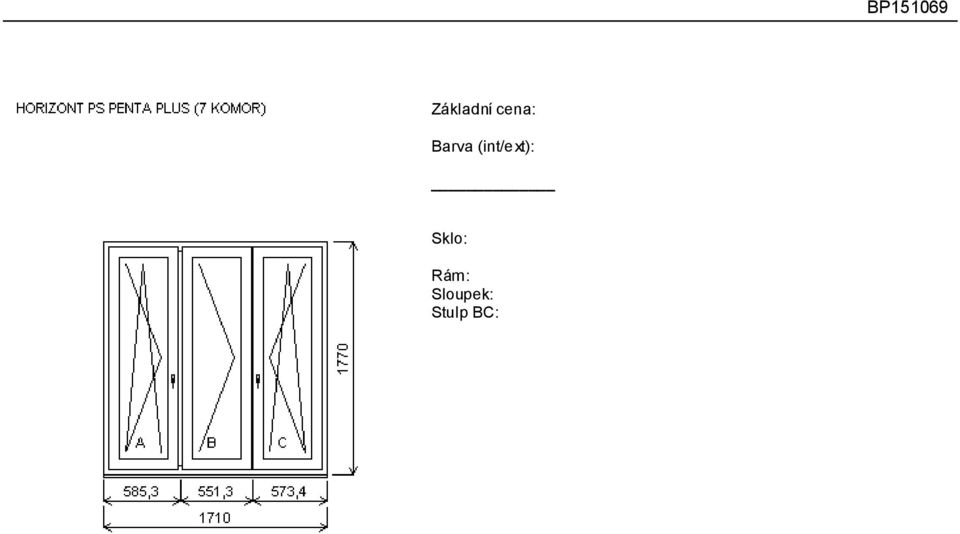 8-14G_Ar-PU4 Connex 33.2. mléčný. 1. 1 chromatech U Okenní PENTA 7 komor. 75/ 69 mm Sloupek PENTA 7 komor. 94 mm Stulp PENTA 70 mm Okenní PENTA 7 komor. Podkl.