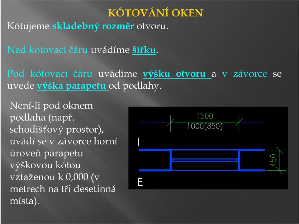 podlahy. Není-li pod oknem podlaha (např.