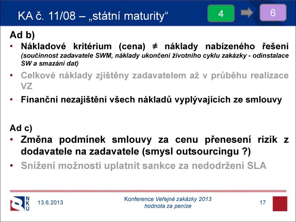 v průběhu realizace VZ Finanční nezajištění všech nákladů vyplývajících ze smlouvy Ad c) Změna podmínek smlouvy za