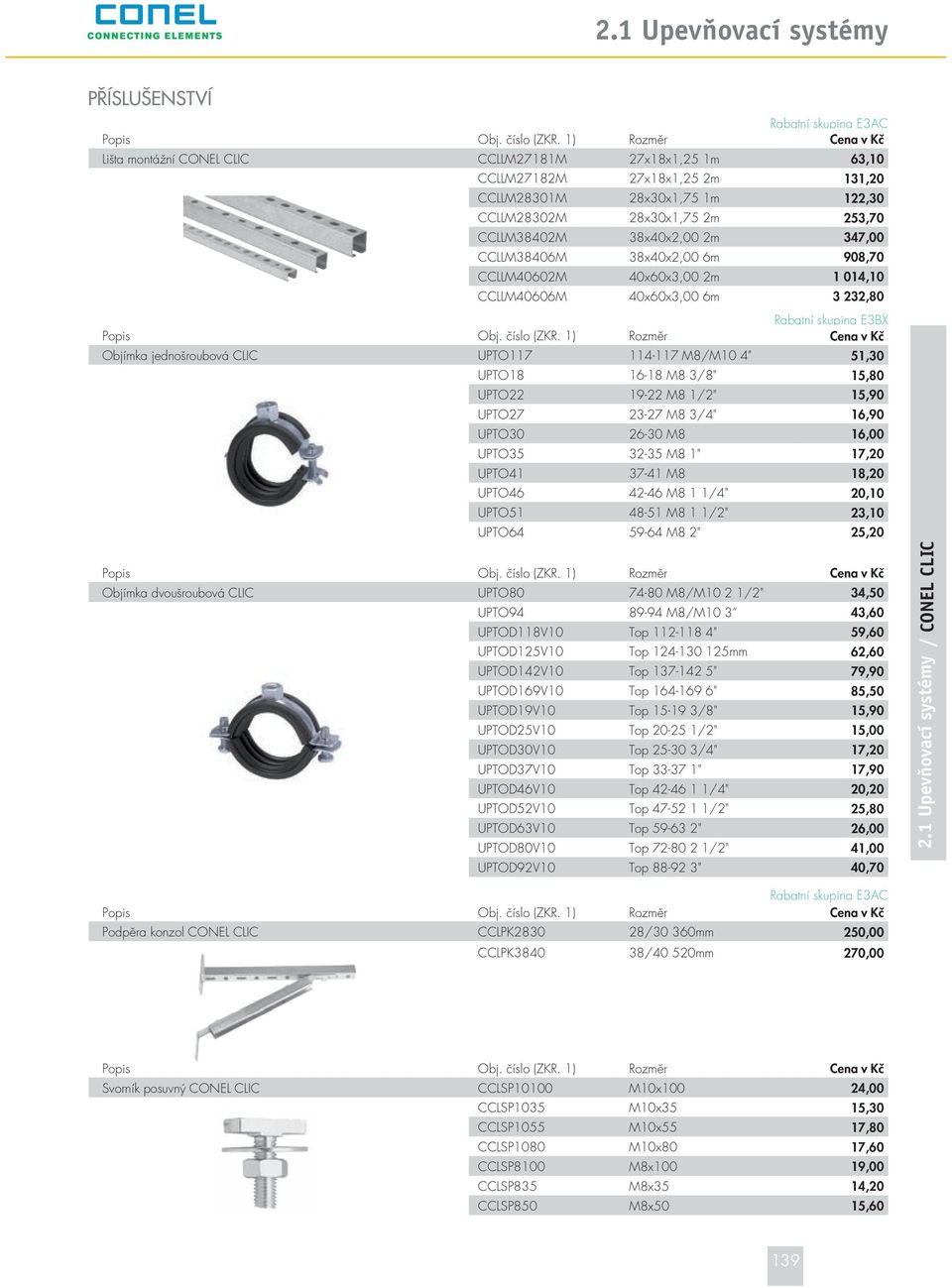 CCLLM38402M 38x40x2,00 2m 347,00 CCLLM38406M 38x40x2,00 6m 908,70 CCLLM40602M 40x60x3,00 2m 1 014,10 CCLLM40606M 40x60x3,00 6m 3 232,80 Rabatní skupina E3BX Popis Obj. číslo (ZKR.
