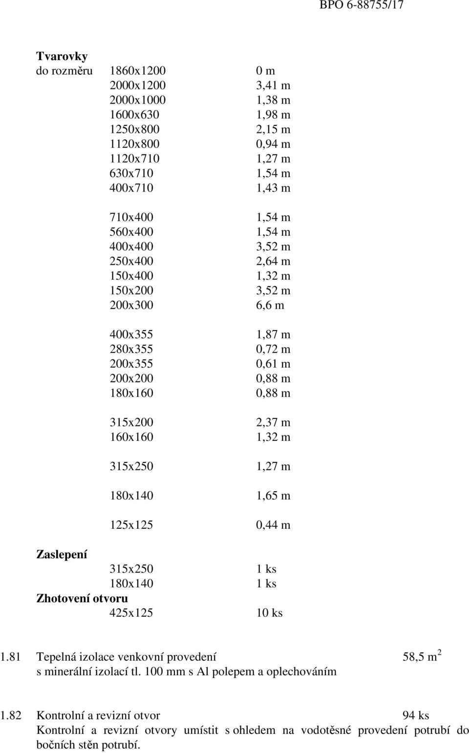 1,54 m 3,52 m 2,64 m 1,32 m 3,52 m 6,6 m 1,87 m 0,72 m 0,61 m 0,88 m 0,88 m 2,37 m 1,32 m 1,27 m 1,65 m 0,44 m 1 ks 1 ks 10 ks 1.