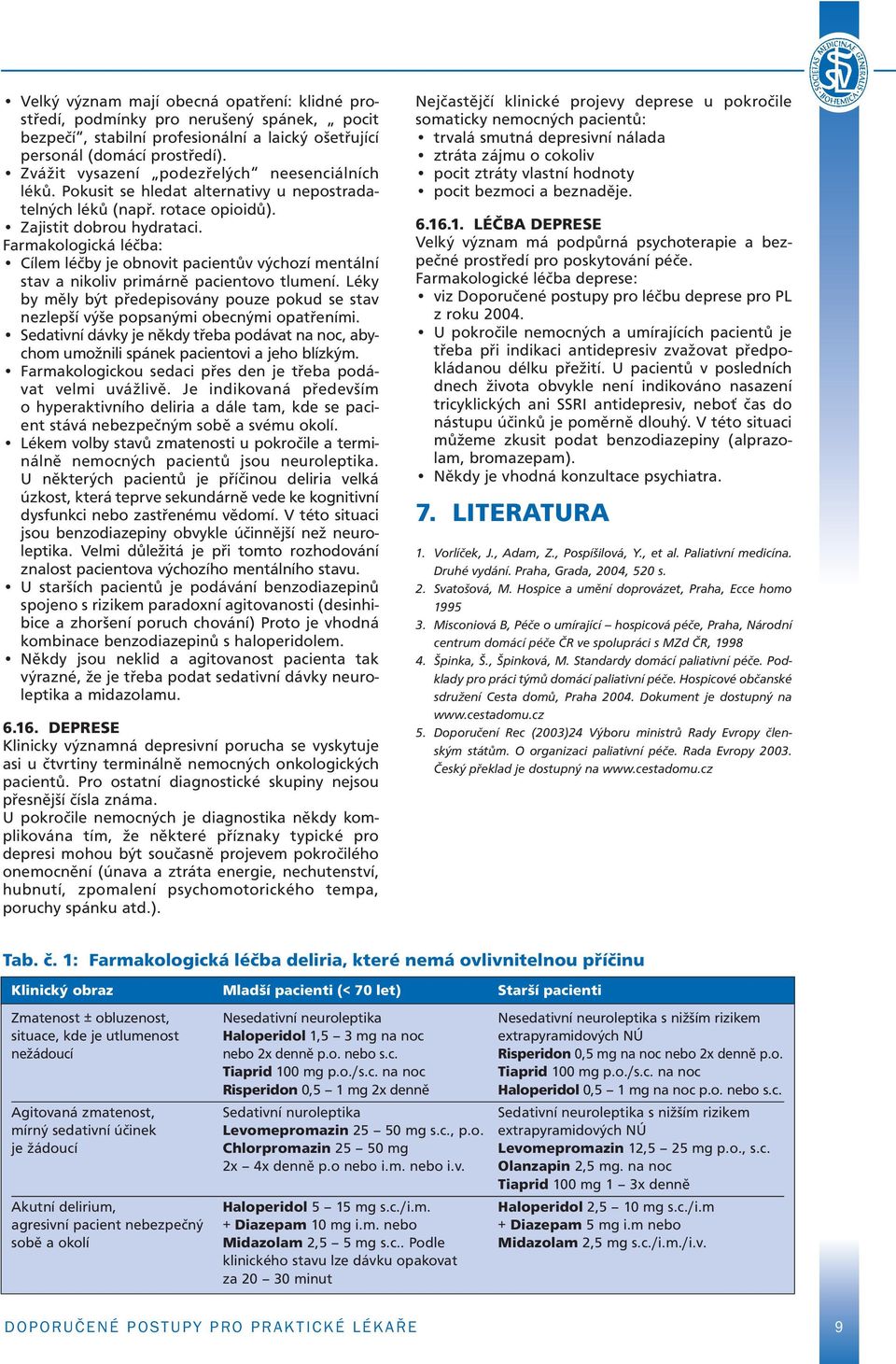 Farmakologická léčba: Cílem léčby je obnovit pacientův výchozí mentální stav a nikoliv primárně pacientovo tlumení.