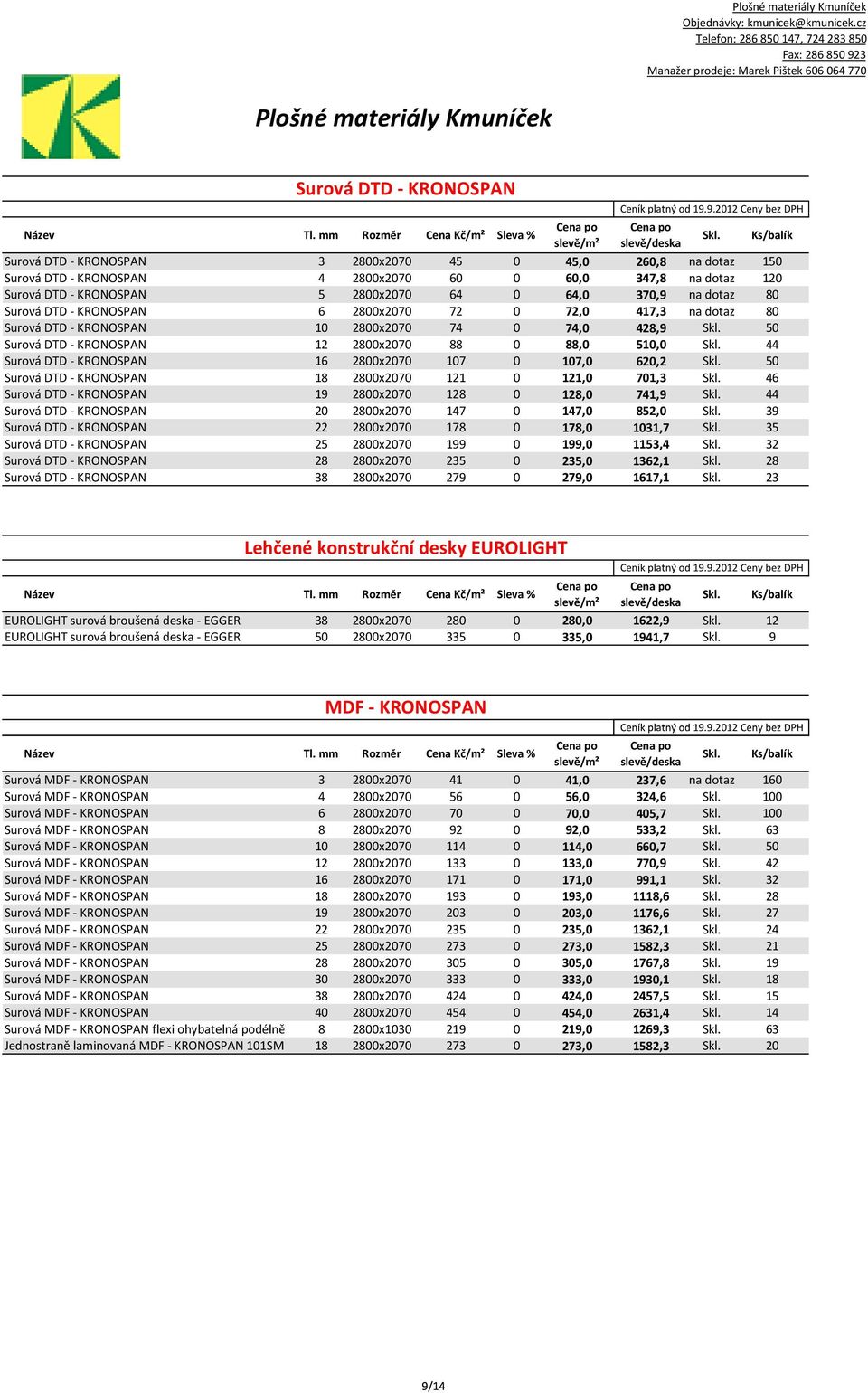 37,9 na dotaz 8 Surová DTD - KRONOSPAN 6 28x27 72 72, 417,3 na dotaz 8 Surová DTD - KRONOSPAN 1 28x27 74 74, 428,9 5 Surová DTD - KRONOSPAN 12 28x27 88 88, 51, 44 Surová DTD - KRONOSPAN 16 28x27 17