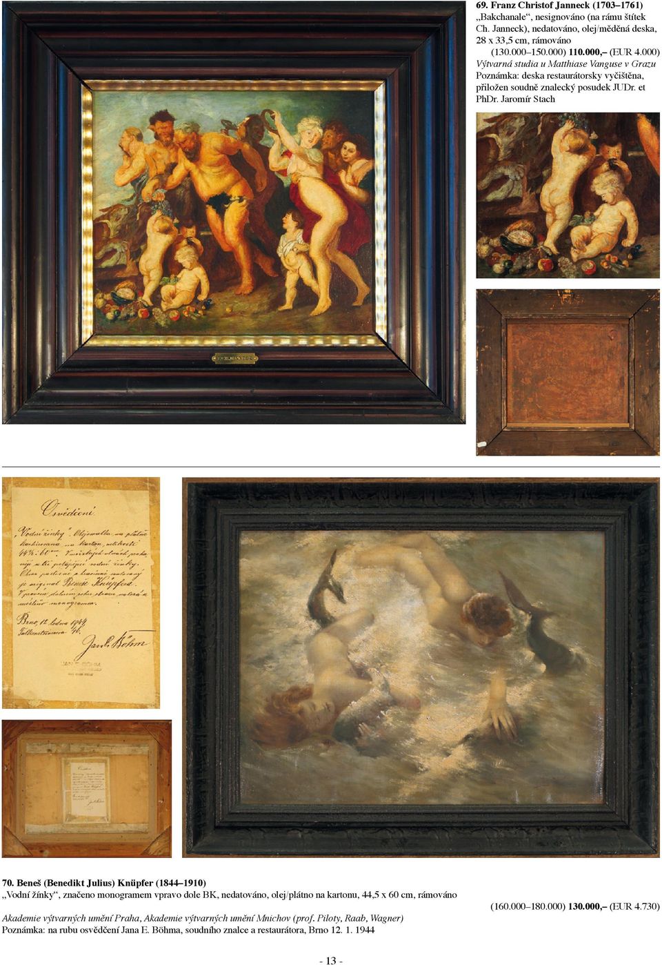 Beneš (Benedikt Julius) Knüpfer (1844 1910) Vodní žínky, značeno monogramem vpravo dole BK, nedatováno, olej/plátno na kartonu, 44,5 x 60 cm, Akademie výtvarných umění Praha,
