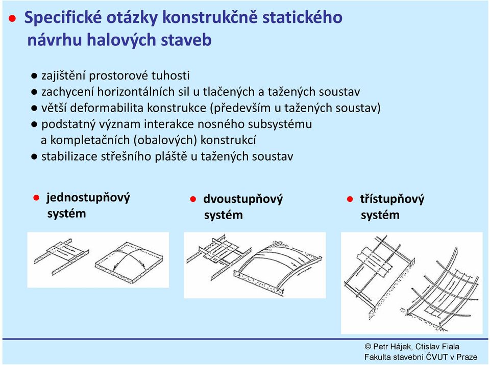 soustav) podstatný význam interakce nosného subsystému a kompletačních č íh( (obalových) h)konstrukcí k