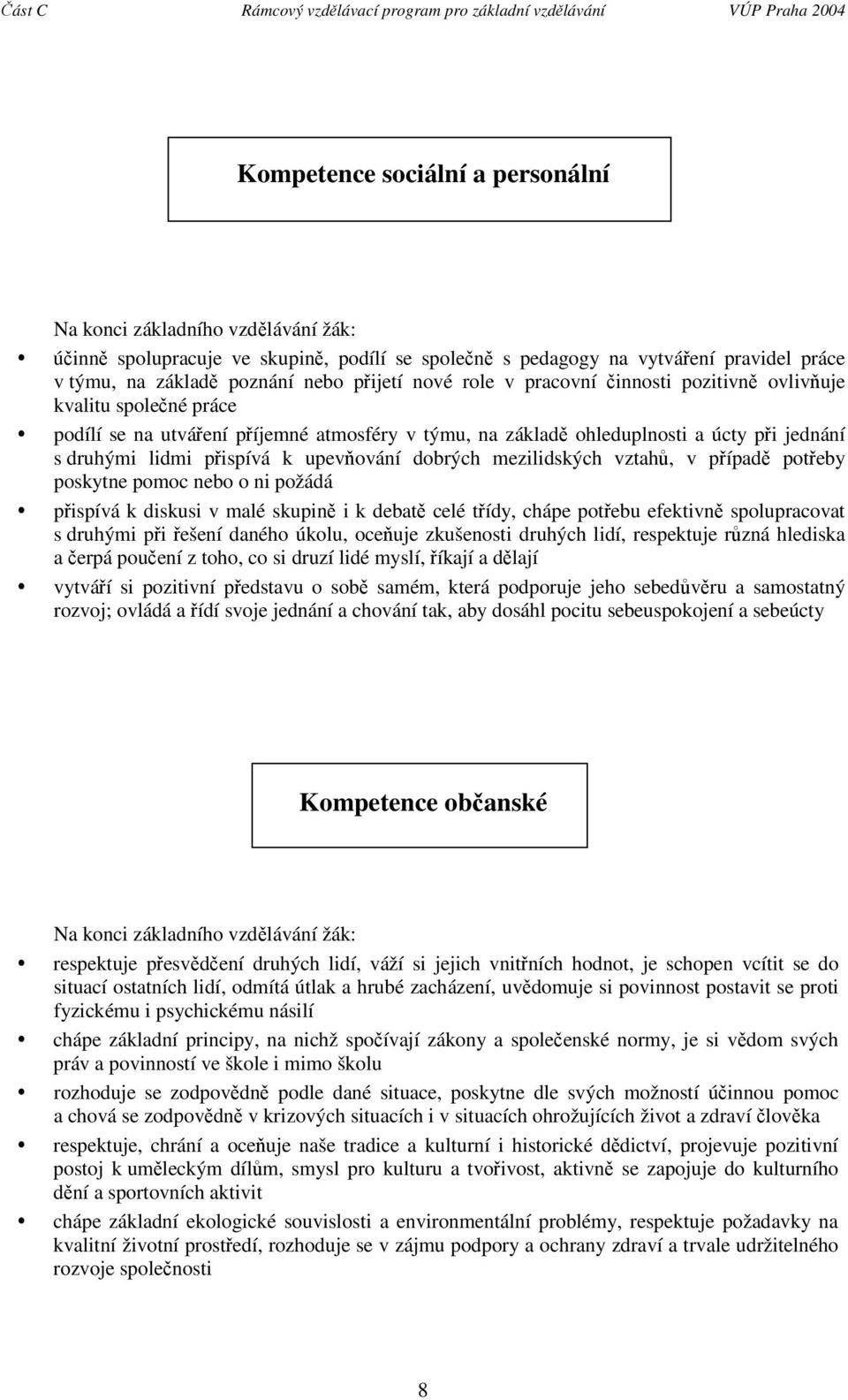 mezilidských vztah, v pípad poteby poskytne pomoc nebo o ni požádá pispívá k diskusi v malé skupin i k debat celé tídy, chápe potebu efektivn spolupracovat s druhými pi ešení daného úkolu, oceuje