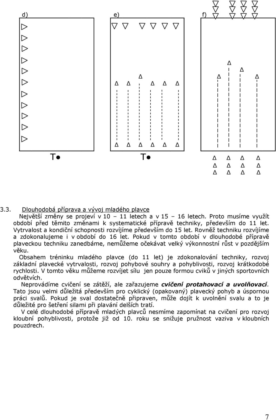 Rovněž techniku rozvíjíme a zdokonalujeme i v období do 16 let. Pokud v tomto období v dlouhodobé přípravě plaveckou techniku zanedbáme, nemůžeme očekávat velký výkonnostní růst v pozdějším věku.