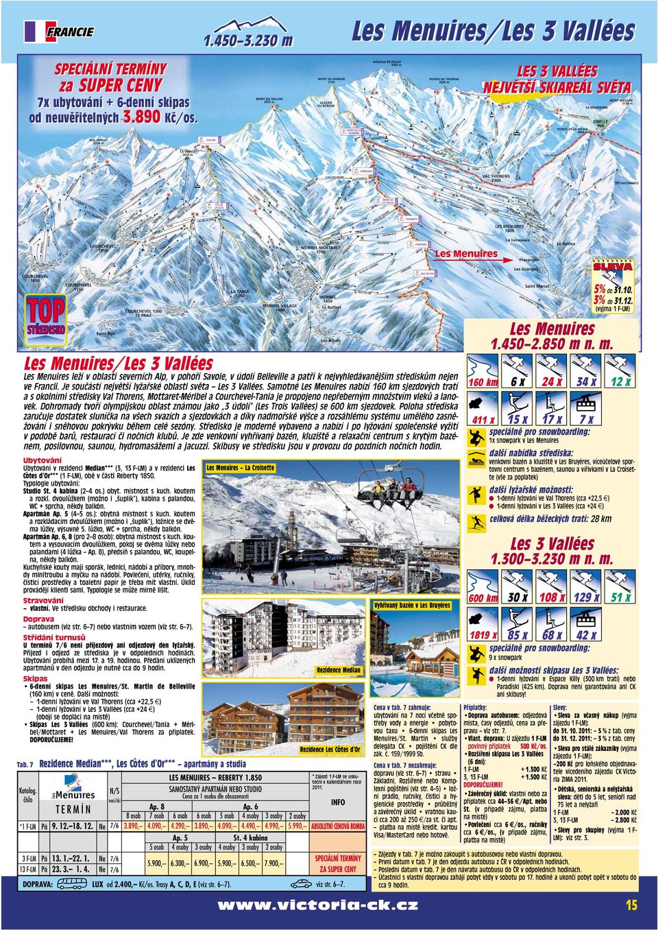 nejvyhledávanějším střediskům nejen ve Francii. Je součástí největší lyžařské oblasti světa Les 3 Vallées.