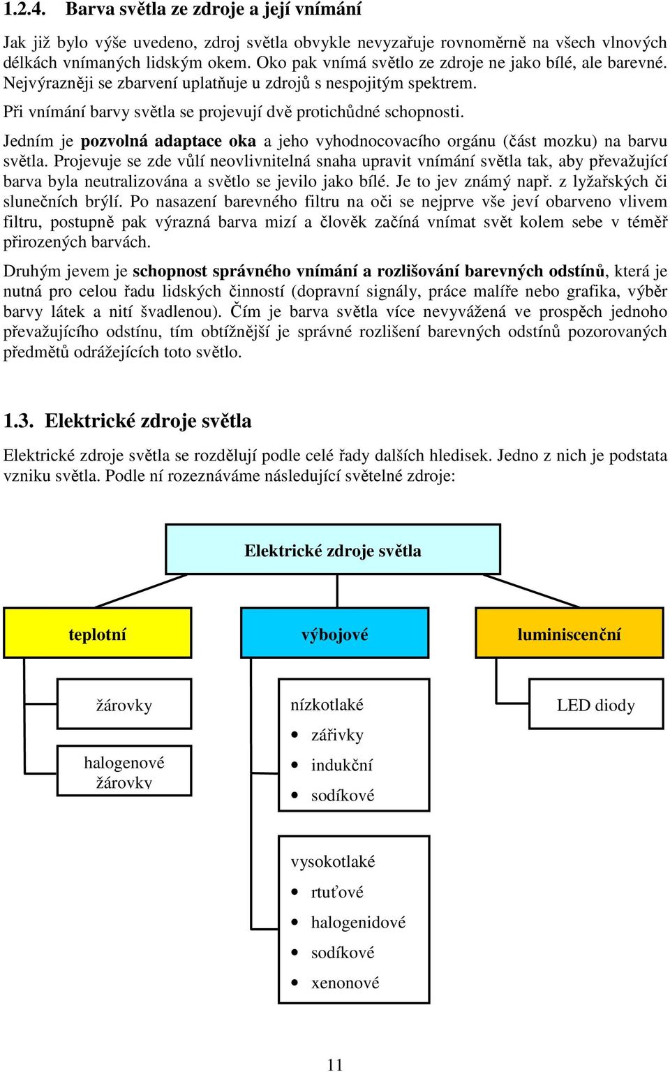 Jedním je pozvolná adaptace oka a jeho vyhodnocovacího orgánu (část mozku) na barvu světla.