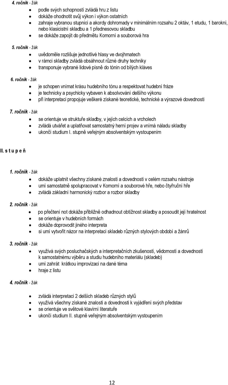 ročník - žák uvědoměle rozlišuje jednotlivé hlasy ve dvojhmatech v rámci skladby zvládá obsáhnout různé druhy techniky transponuje vybrané lidové písně do tónin od bílých kláves 6.