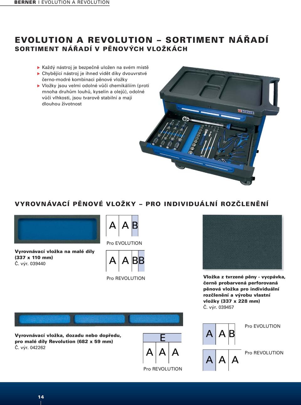 životnost VYROVNÁVACÍ PĚNOVÉ VLOŽKY PRO INDIVIDUÁLNÍ ROZČLENĚNÍ Vyrovnávací vložka na malé díly (337 x 110 mm) Č. výr.