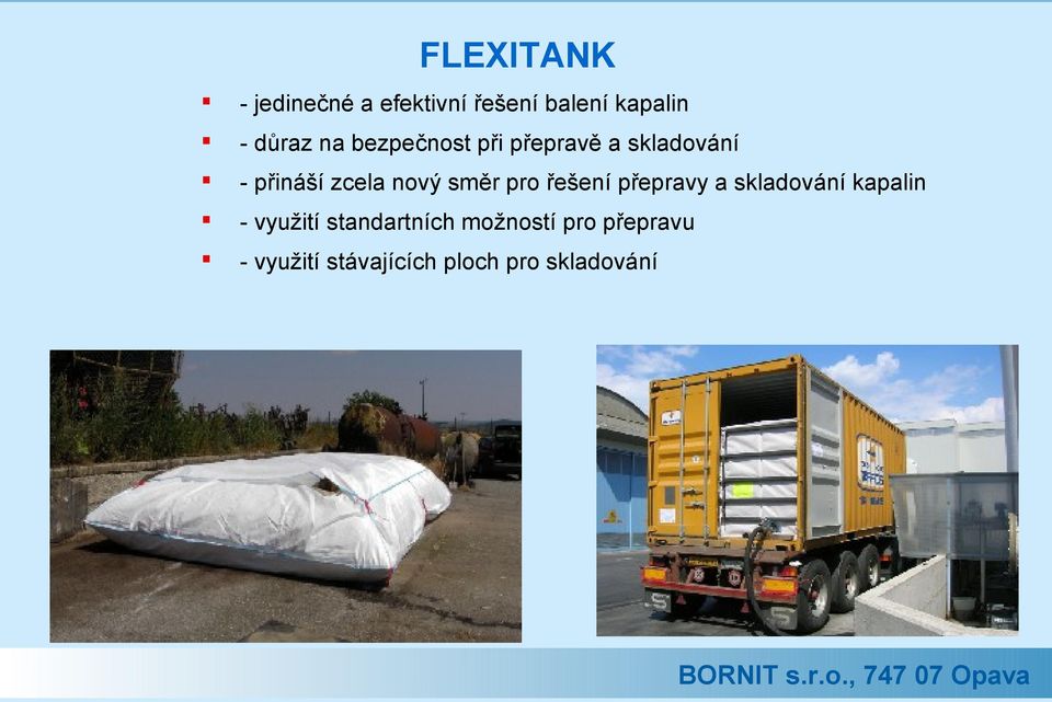 směr pro řešení přepravy a skladování kapalin - využití