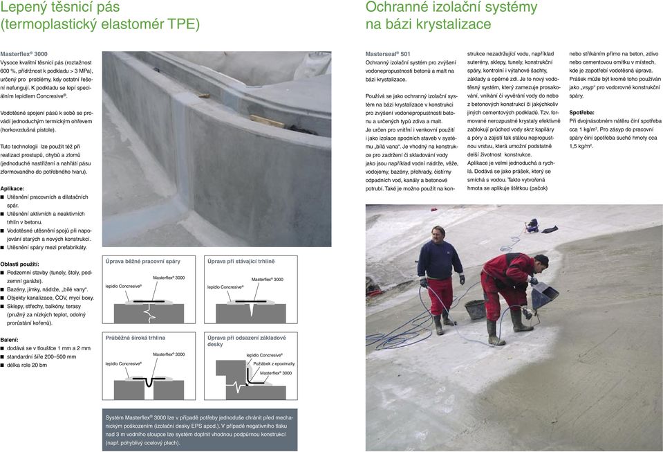 Tuto technologii lze použít též při realizaci prostupů, ohybů a zlomů (jednoduché nastřižení a nahřátí pásu zformovaného do potřebného tvaru).