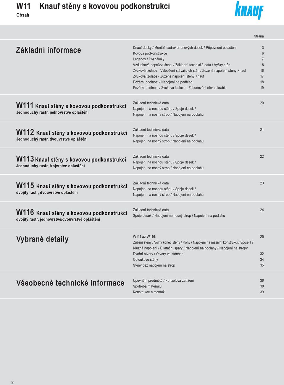 - Zabudování elektrokrabic 3 6 7 8 16 17 18 19 W111 Jednoduchý rastr, jednovrstvé opláštění Základní technická data Napojení na nosnou stěnu / Spoje desek / Napojení na nosný strop / Napojení na