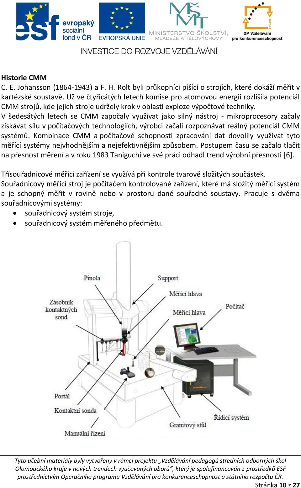 V šedesátých letech se CMM započaly využívat jako silný nástroj - mikroprocesory začaly získávat sílu v počítačových technologiích, výrobci začali rozpoznávat reálný potenciál CMM systémů.