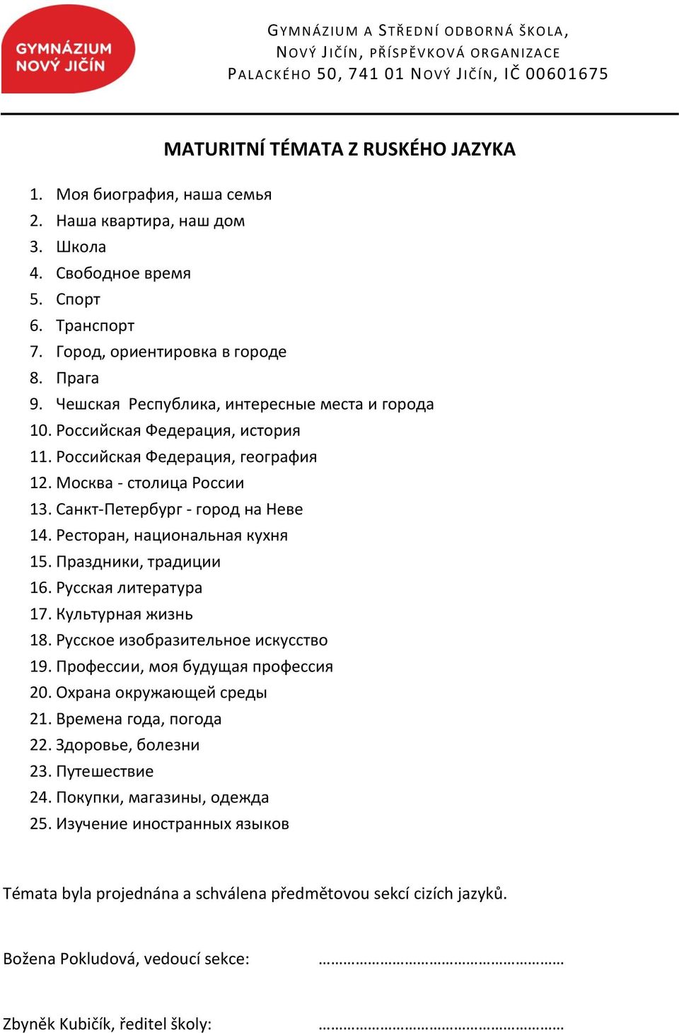 Pесторан, национальная кухня 15. Праздники, традиции 16. Русская литература 17. Культурная жизнь 18. Русское изобразительное искусство 19. Профессии, моя будущая профессия 20.