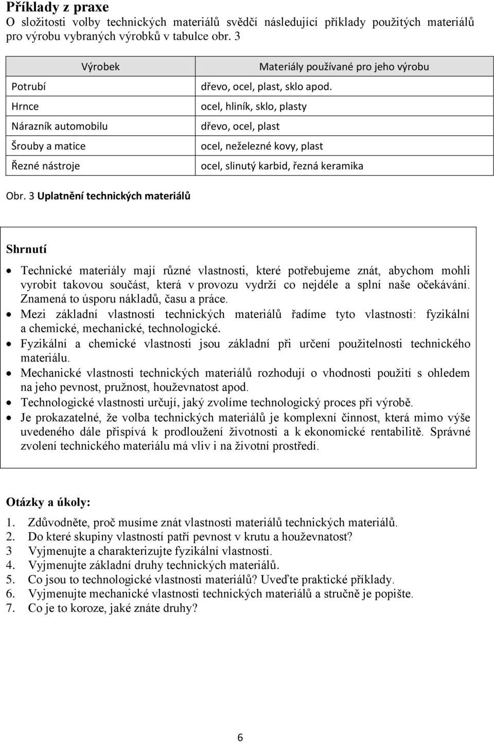 ocel, hliník, sklo, plasty dřevo, ocel, plast ocel, neželezné kovy, plast ocel, slinutý karbid, řezná keramika Obr.