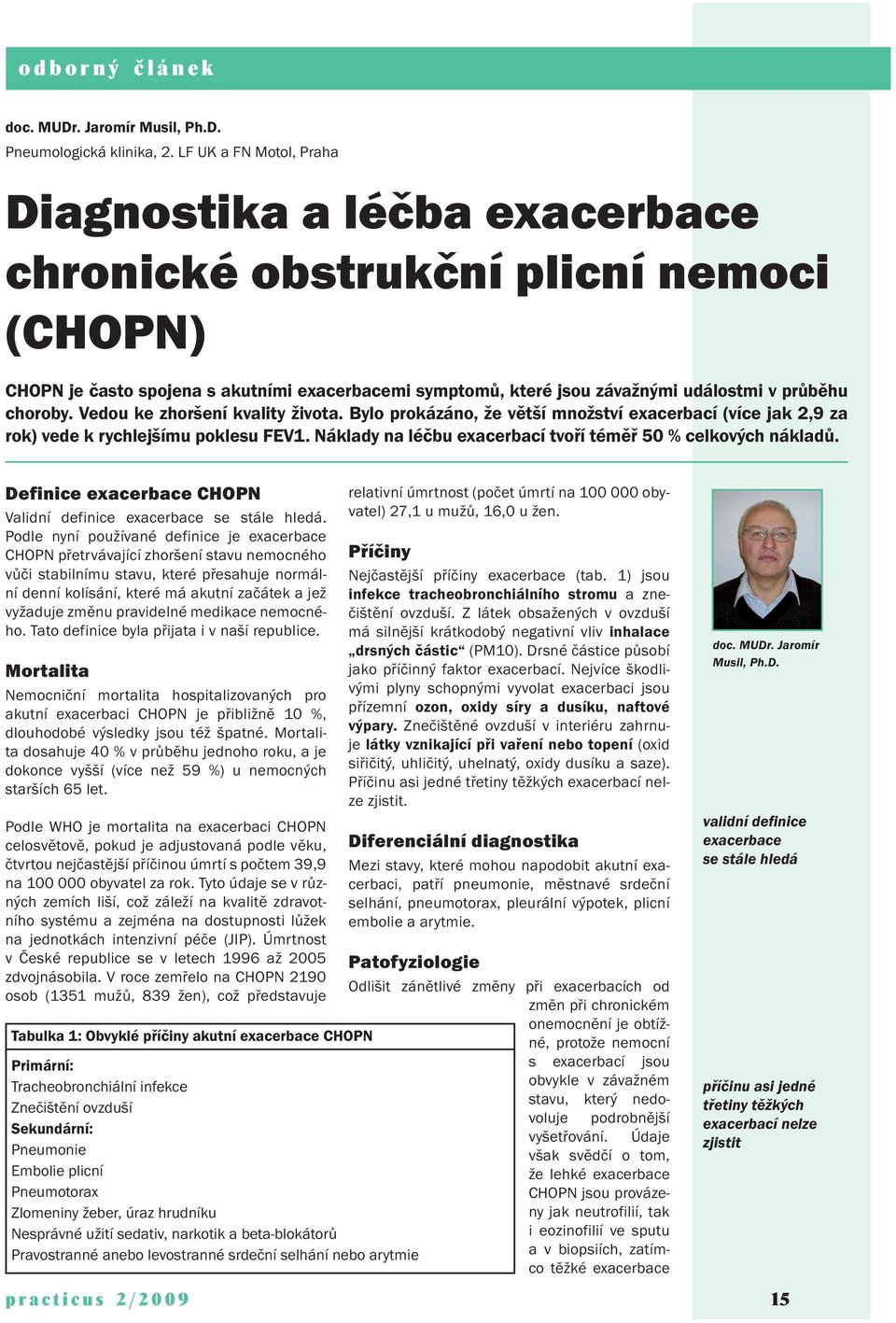 choroby. Vedou ke zhoršení kvality života. Bylo prokázáno, že větší množství exacerbací (více jak 2,9 za rok) vede k rychlejšímu poklesu FEV1.