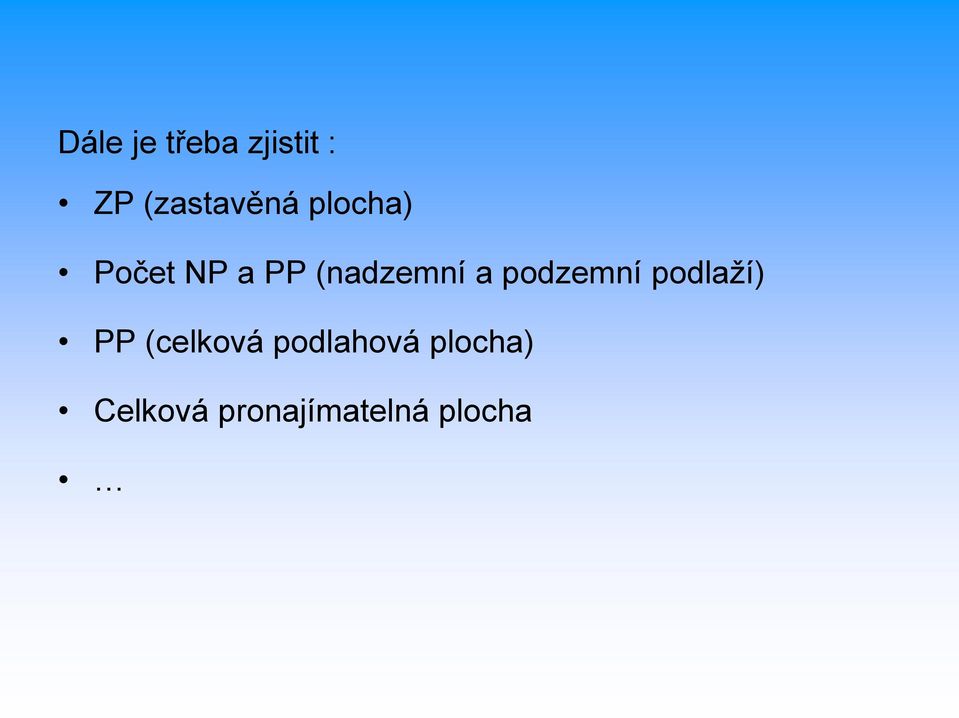 podzemní podlaží) PP (celková