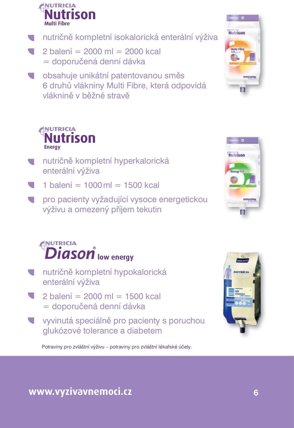 vyžadující vysoce energetickou výživu a omezený příjem tekutin low energy nutričně kompletní hypokalorická enterální výživa 2 balení = 2000 ml = 1500 kcal = doporučená
