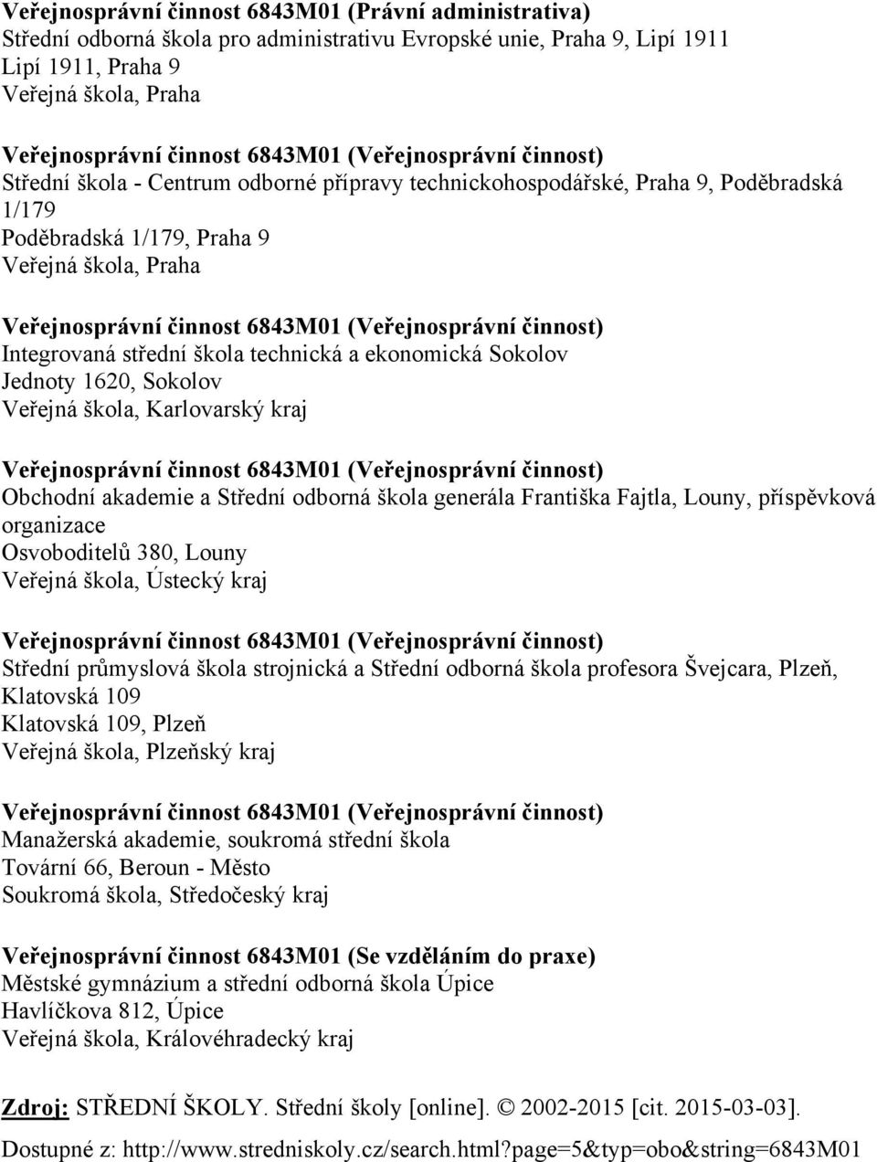 odborná škola generála Františka Fajtla, Louny, příspěvková organizace Osvoboditelů 380, Louny Veřejná škola, Ústecký kraj Střední průmyslová škola strojnická a Střední odborná škola profesora