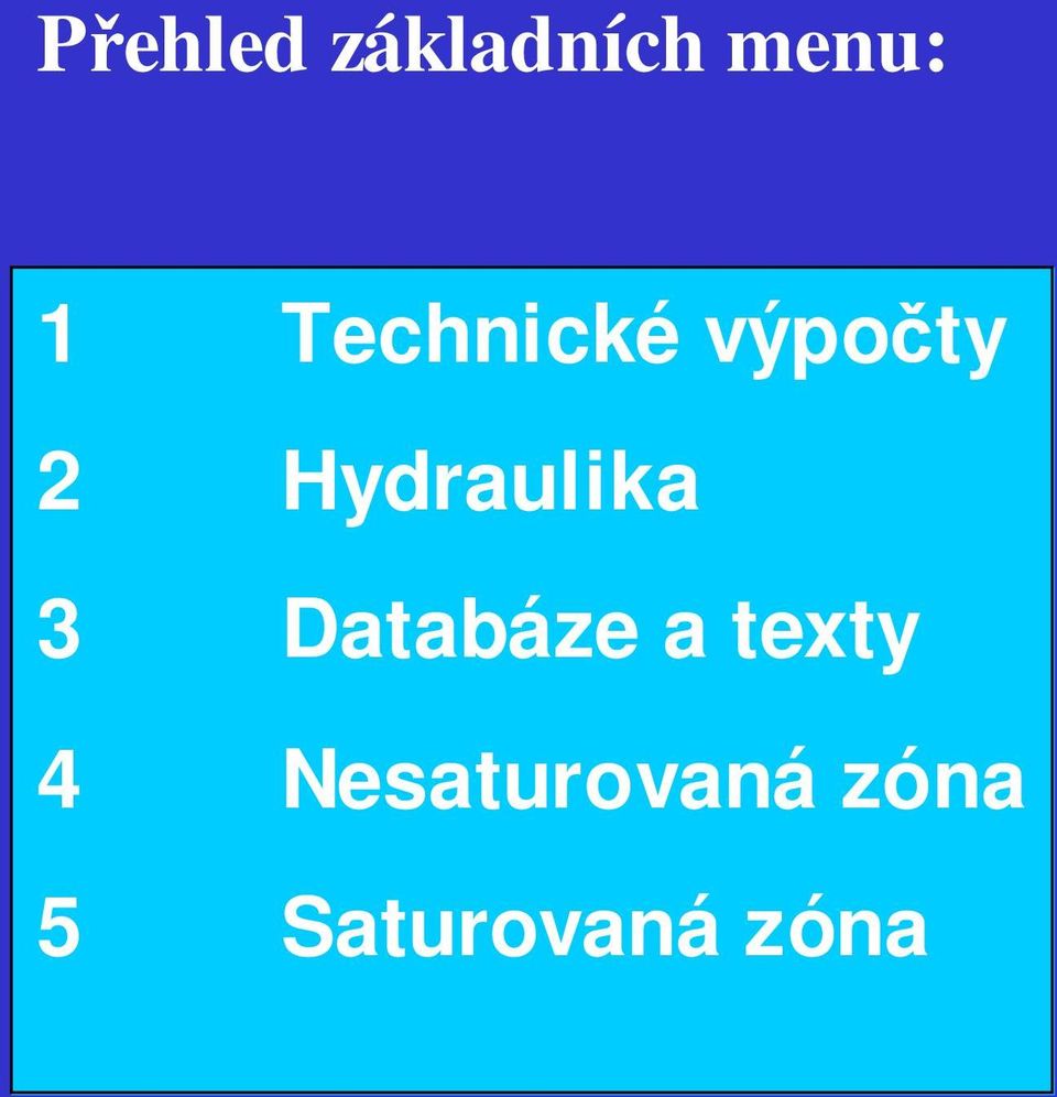 Hydraulika 3 Databáze a