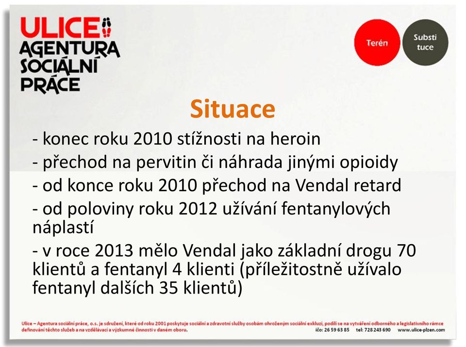 2012 užívání fentanylových náplastí - v roce 2013 mělo Vendal jako základní