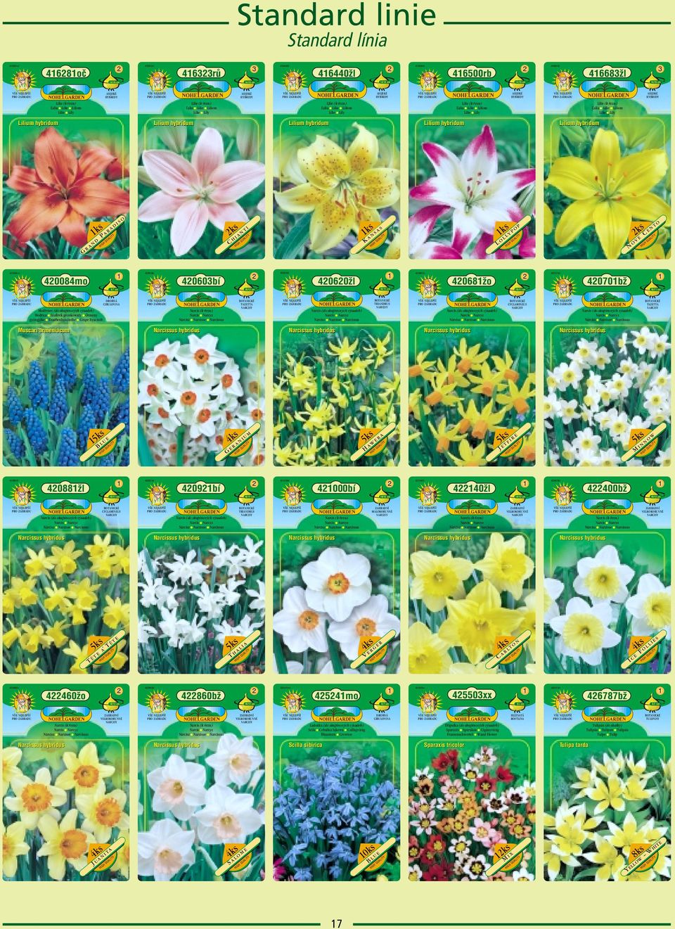 Nárcisz Narzisse Narcissus S BONICKÉ CCLMINEUS NRCIS ZHRDNÍ MOKORUNNÉ NRCIS Narcis Narcyz Nárcisz Narzisse Narcissus DROBNÁ CIBULOVIN Ladoňka (do skupinových výsadeb) Scila Cebulica łąkowa