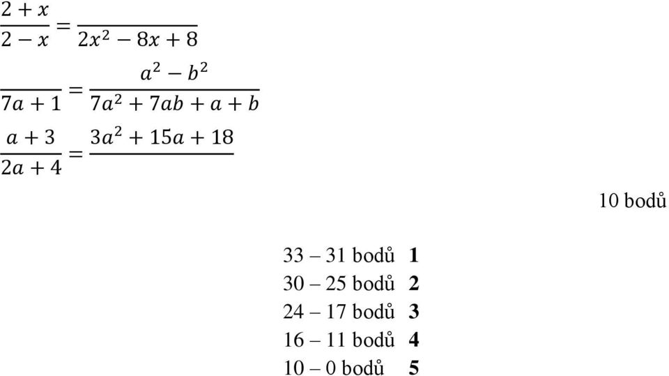 bodů 3 16 11 bodů