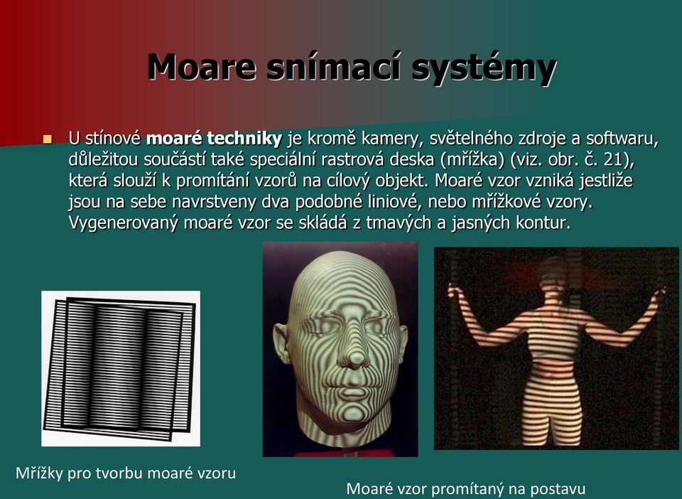 21), která slouží k promítání vzorů na cílový objekt.