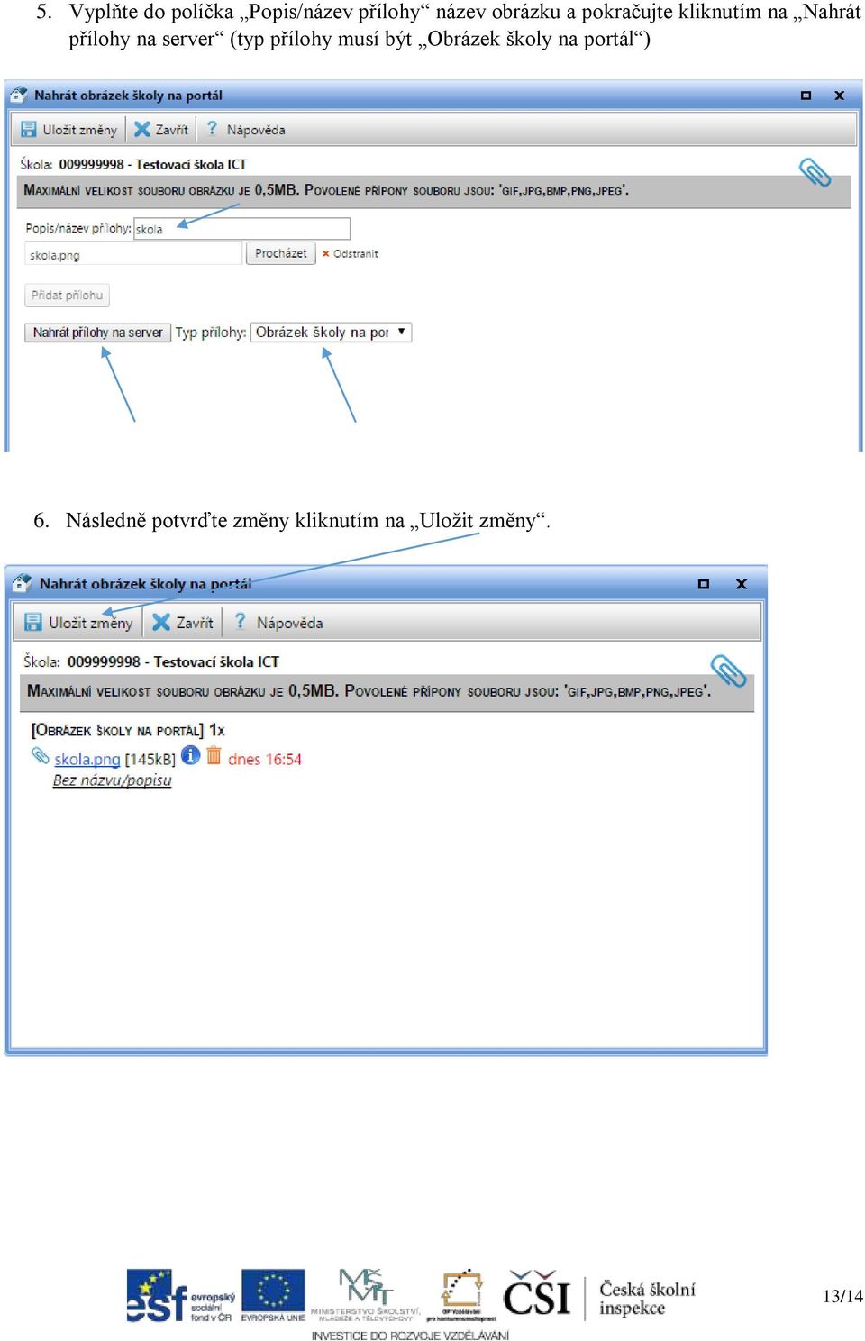 server (typ přílohy musí být Obrázek školy na portál