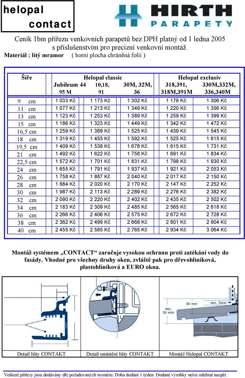 1 176 Kč 1 306 Kč 11 cm 1 077 Kč 1 213 Kč 1 349 Kč 1 220 Kč 1 356 Kč 13 cm 1 123 Kč 1 253 Kč 1 389 Kč 1 259 Kč 1 399 Kč 15 cm 1 186 Kč 1 323 Kč 1 449 Kč 1 342 Kč 1 472 Kč 16,5 cm 1 259 Kč 1 389 Kč 1