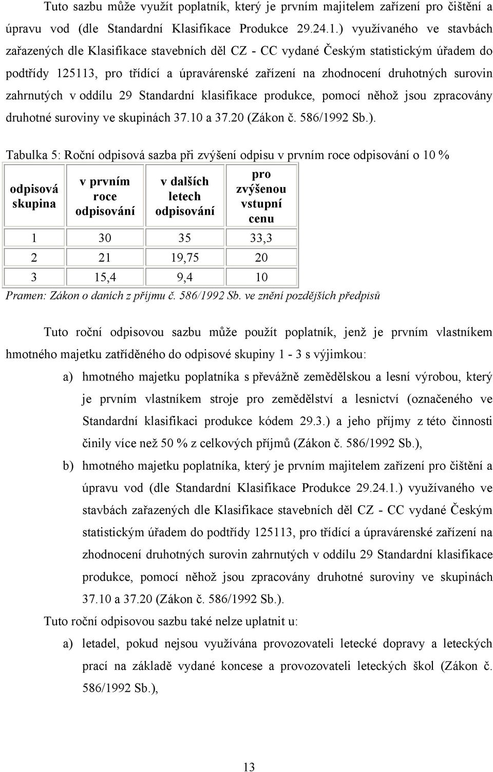 zahrnutých v oddílu 29 Standardní klasifikace produkce, pomocí něhož jsou zpracovány druhotné suroviny ve skupinách 37.10 a 37.20 (Zákon č. 586/1992 Sb.).