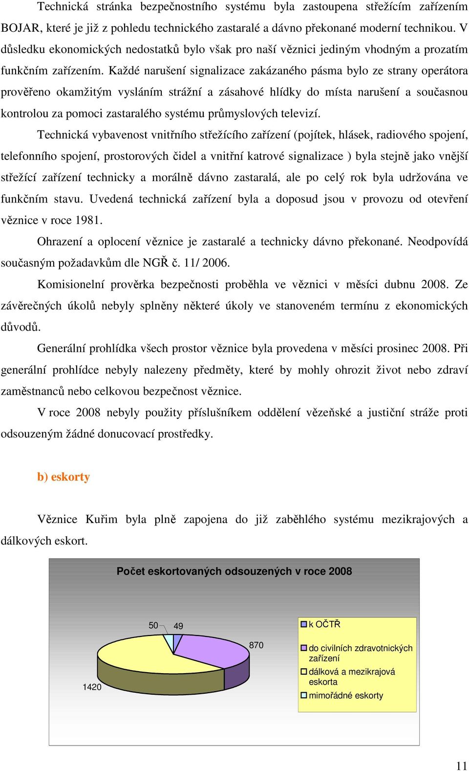 Každé narušení signalizace zakázaného pásma bylo ze strany operátora prověřeno okamžitým vysláním strážní a zásahové hlídky do místa narušení a současnou kontrolou za pomoci zastaralého systému