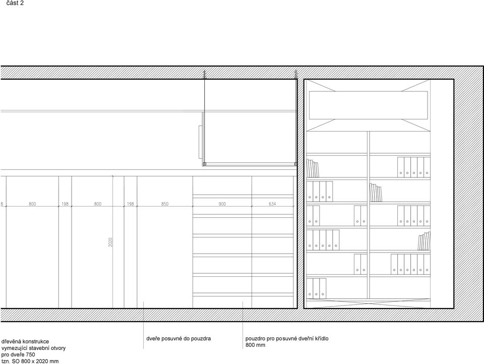 SO 800 x 2020 mm dveře posuvné do