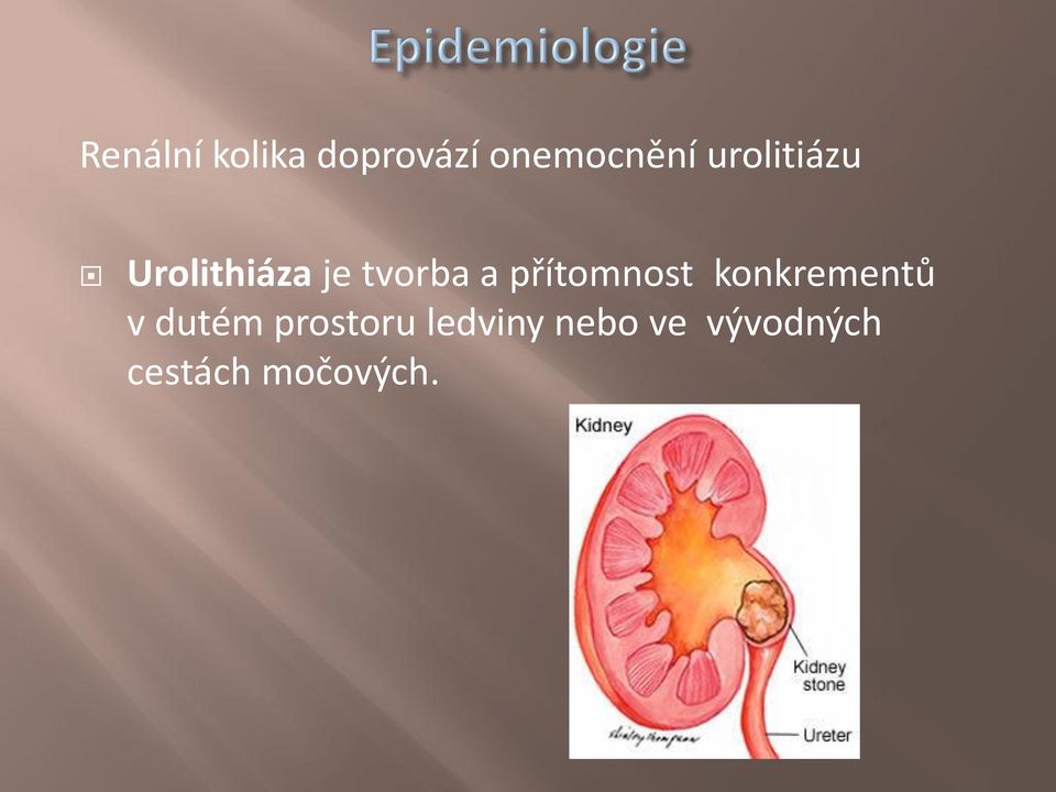 přítomnost konkrementů v dutém