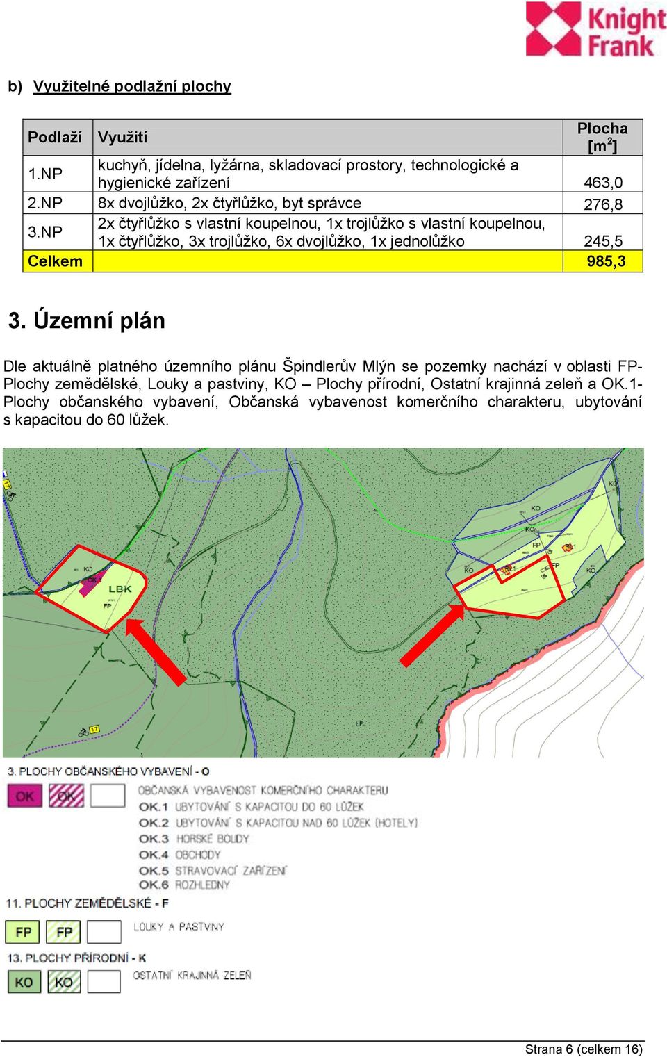 NP 2x čtyřlůžko s vlastní koupelnou, 1x trojlůžko s vlastní koupelnou, 1x čtyřlůžko, 3x trojlůžko, 6x dvojlůžko, 1x jednolůžko 245,5 Celkem 985,3 3.