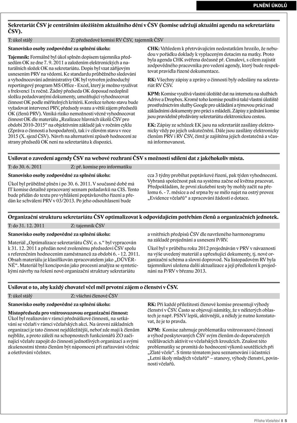 2011 a založením elektronických a naturálních složek OK na sekretariátu. Dopis byl vzat zářijovým usnesením PRV na vědomí.