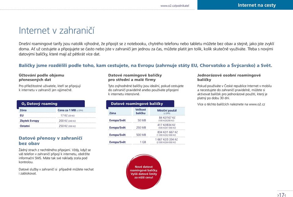 zvyklí doma. Ať už cestujete a připojujete se často nebo jste v zahraničí jen jednou za čas, můžete platit jen tolik, kolik skutečně využíváte.