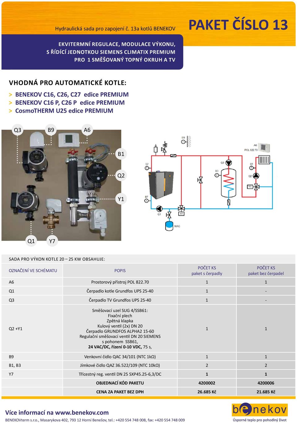 P, C26 P edice PREMIUM > CosmoTHERM U25 edice PREMIUM Q3 B9 A6 B1 Q2 Y1 Q1 Y7 SADA PRO VÝKON KOTLE 20 25 KW OBSAHUJE: A6 Prostorový přístroj POL 822.