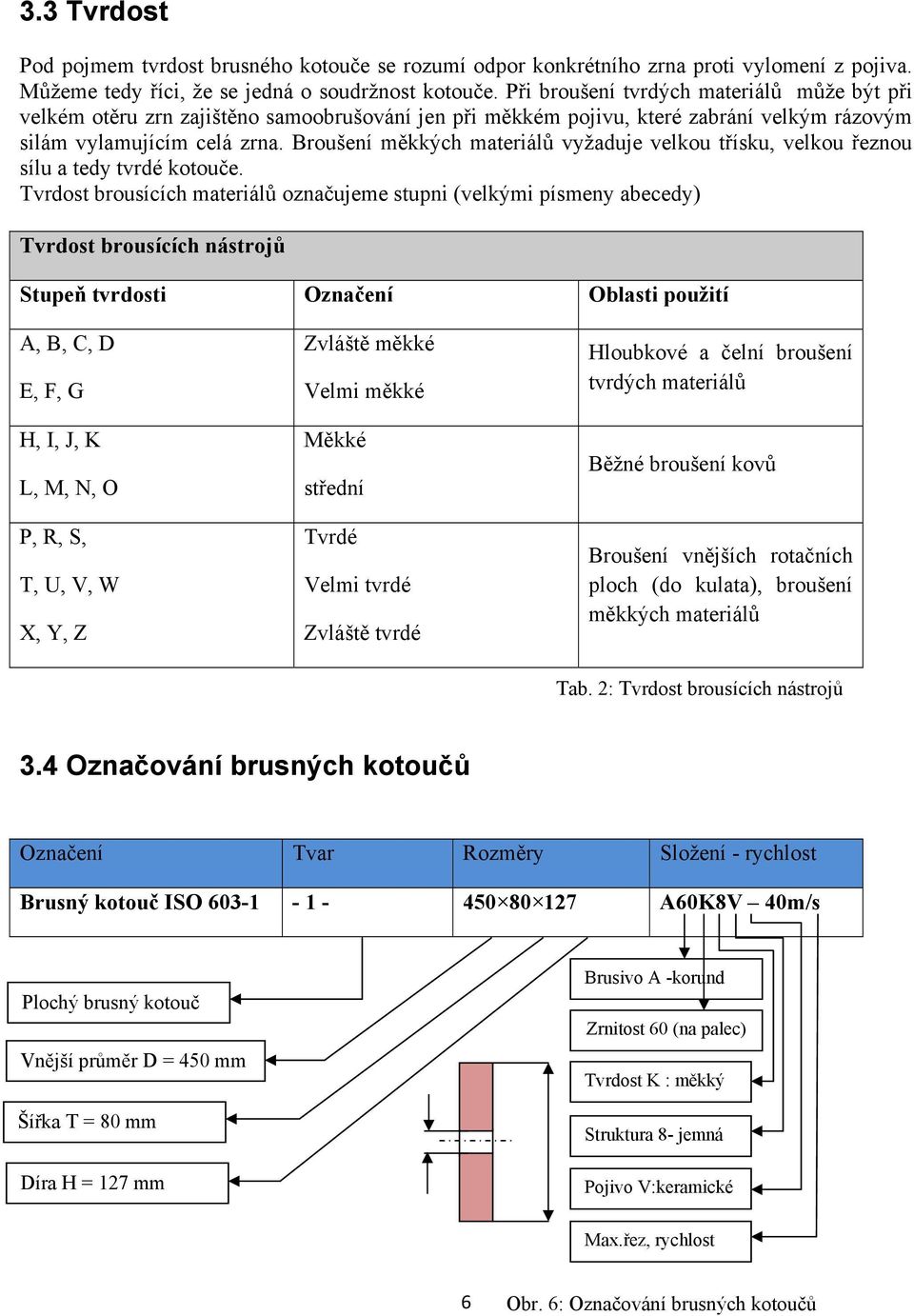 Broušení měkkých materiálů vyžaduje velkou třísku, velkou řeznou sílu a tedy tvrdé kotouče.