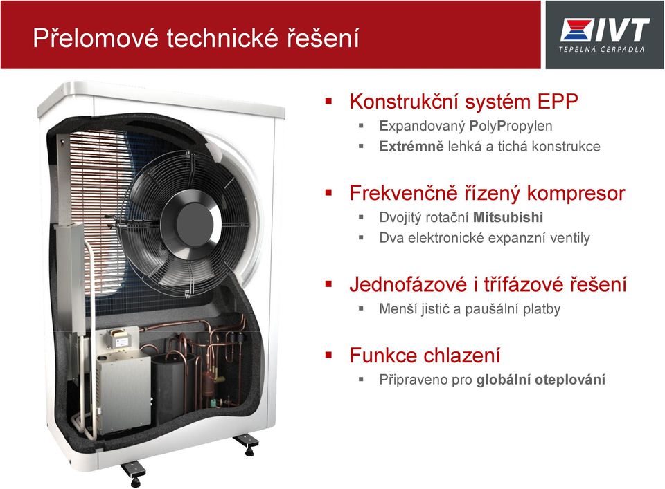 Mitsubishi Dva elektronické expanzní ventily Jednofázové i třífázové řešení